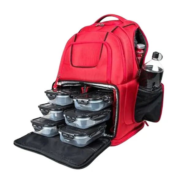 Konteyner seti ile su geçirmez unisex yemek hazırlık öğle yemeği çantası, Fitness & spor yalıtımlı termal soğutucu omuz sırt çantası