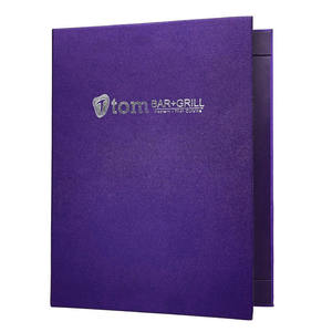 Porte-menu en similicuir violet pour restaurant, format A4, couverture de menu en cuir, menu à 2 vues, luxe pour restaurant - Product Image 1