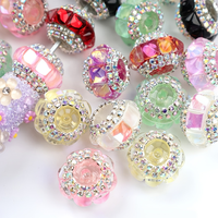 Perles à facettes en strass, style européen, à grand trou, en vrac, fournitures de perlage, fabrication de bijoux DIY, vente en gros