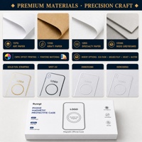 Boîte d'emballage de luxe personnalisée en carton rigide blanc avec couvercle et base magnétiques, et insert en mousse EVA noire sur mesure pour iPhone