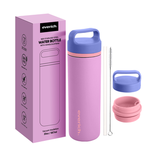 Bottiglia in Acciaio Inossidabile Resistente da 20 oz con Isolamento Sottovuoto, Costruita per Uso a Lungo Termine con Manico - Product Image 1