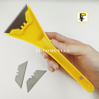 Couteau à mastic pour vitres, adhésif pour vitres, grattoir en plastique jaune, outil de nettoyage, grattoir pour vitres