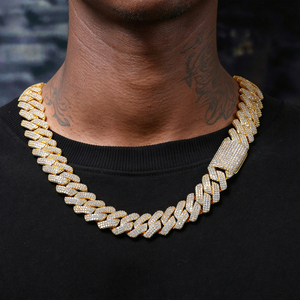 Cadena cubana de eslabones de 20 mm con moissanita VVS que pasa la prueba del diamante, estilo Iced Out, joyería de lujo para streetwear y hip hop, collar chapado en oro de 18K para hombre - Product Image 3