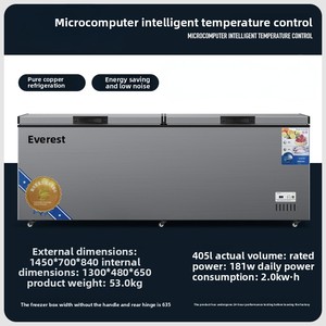 Congélateur coffre double porte OEM 405L pour usage domestique et commercial, réfrigérateur de grande capacité, appareils électroménagers en gros - Product Image 5