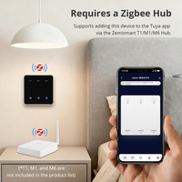 Zemismart Zigbee DIY Name Switch EU Hitam Layar Sentuh Pintar Saklar Panel Sentuh Mendukung Kontrol Suara Alexa Google Home