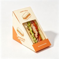 Cajas de Embalaje de Alimentos Biodegradables de Papel Kraft para Sándwiches, Contenedores Desechables para Almacenamiento de Alimentos para Llevar