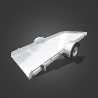 Remorque à plat en aluminium à 2 essieux avec plancher galvanisé pour camionnettes Matériau en acier Galvanisé à chaud Finition de surface