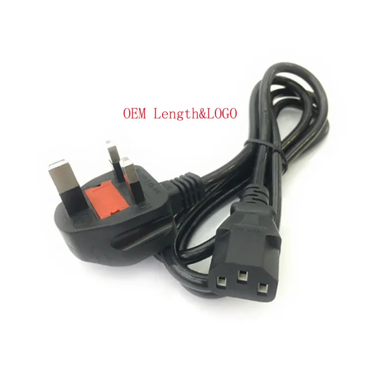Hot sell copper 3 pin uk plug pc laptop computer monitor AC power cord cable for hair dryer power cable