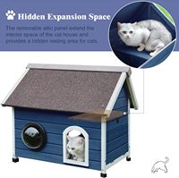 Maison pour chat extérieure résistante aux intempéries avec porte d'évacuation et fenêtre transparente pour abri de nid de chat durable pour chats sauvages