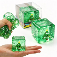 Jouet anti-stress souple à paillettes en forme de mini cube de glace à thème de Noël, à remontée lente, esthétique cube de glace, pour la décompression