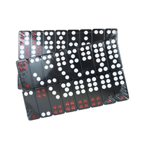 Jeu de jeu traditionnel chinois 32 pièces pai gow boîte en carton en mélamine noire pai gow dominos tuiles