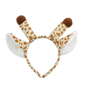 halloween giraffe party decor cosplay costume accessories plush animal giraffe ear headband bow and tail set