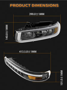 Led Drl Zwarte Koplampen + Bumperlichten Hi/<span class=keywords><strong>Lo</strong></span> Beam Led Projector Koplamp Voor 199-2002 Chevy Silverado/2000-2006 Tahoe Suburbane - Product Image 4