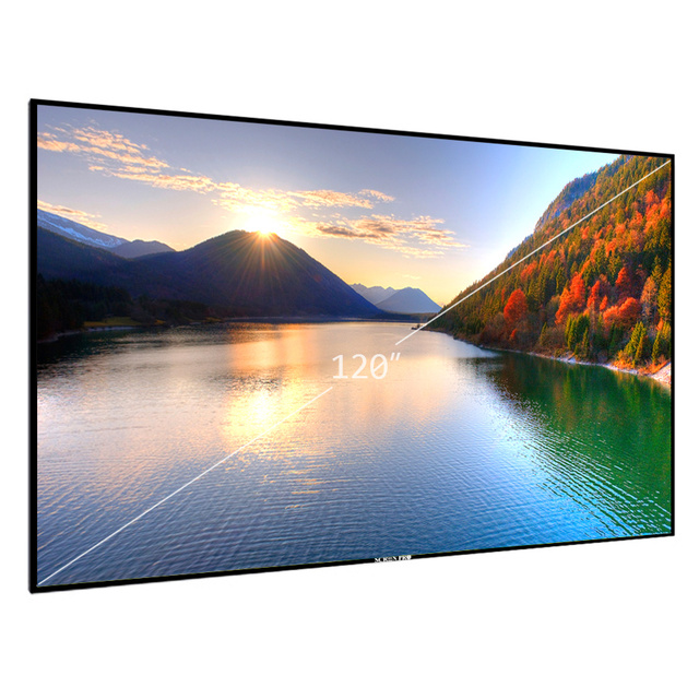 SCREENPRO 120 Inch Alr Screen for Long Throw Projector Ambient Light Rejecting Screen Fixed Frame Projection Screen PVC Heimkino