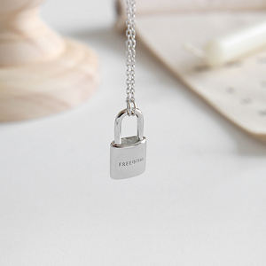 שרשרת הצהרה אישית חרוט שרשרת מנעול חופש עבור גברים ונשים - Product Image 2