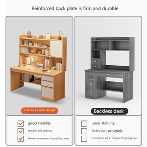 Escritorio de aprendizaje de escritura para estudiantes moderno, mesa de escritorio de esquina para el hogar con estantería integrada, gabinete de cubo, diseño plegable Simple - Product Image 4