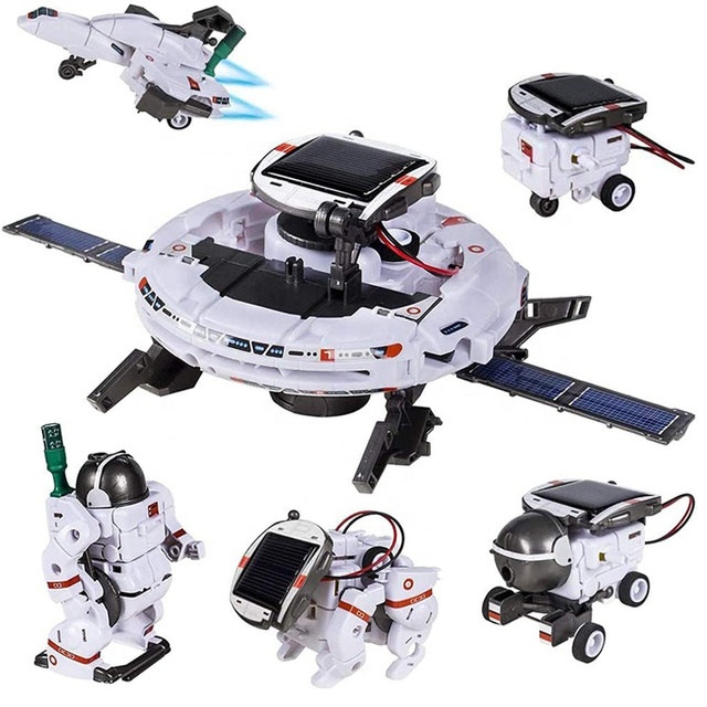 6in1 Solar Rechargeable Space Fleet STEM TOY DIY Educational Solar Robot Kit