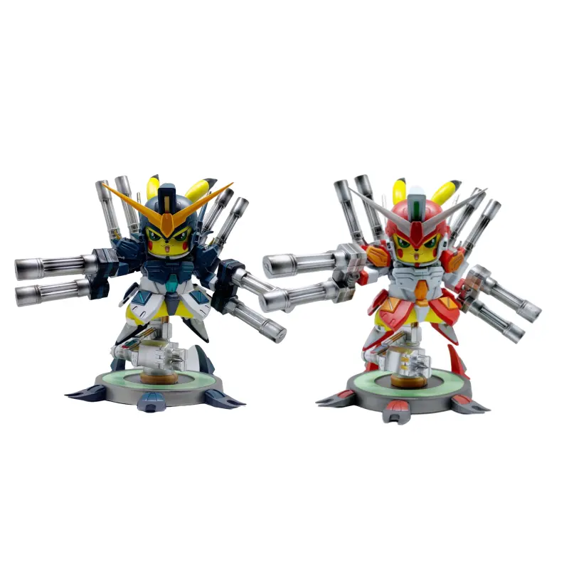 High quality anime pokemone Pikachus cos Phantom Heavy Cannon gundams model kit statue ornaments action figure