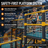 Structure de jeu souple multi-niveaux sur le thème de l'espace, équipement de terrain de jeu intérieur personnalisé de grande taille, certifié ASTM, pour usage commercial pour enfants