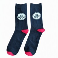 Chaussettes mi-mollet respirantes pour femmes à imprimé dessin animé - Jacquard en nylon pour l'automne