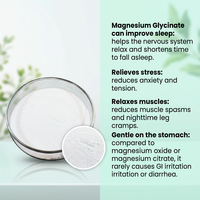 Glycinate de magnésium 99% certifié, poudre de soutien énergétique pour adultes, Glycinate de magnésium