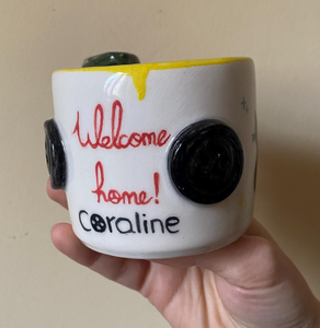 Tasses en céramique faites à la main, tasses uniques du film <span class=keywords><strong>Coraline</strong></span>, tasses en céramique Ins, 300 ml - Product Image 4