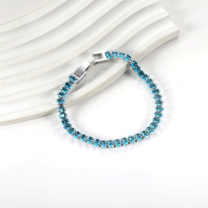 High End Diamond Link Chain Jewelry Stainless Steel Oval Zircon Tennis Chain <b>Bracelets</b> - Product Image 6