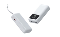 Vente en gros de mini-batteries externes blanches personnalisées CCC CE 22,5W 20000mah, batterie externe portable avec câble pour téléphone