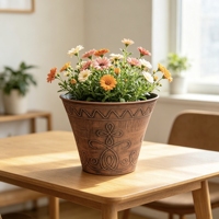 Pot Bunga Antik Vintage Retro Bermotif Bunga untuk Taman Luar Ruangan, Meja, dan Dalam Ruangan