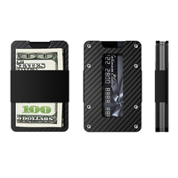 Dompet Logam Minimalis Anti RFID dengan Logo Kustom, Tipis, Berbahan Aluminium, Penutup, dan Tempat Kartu untuk Pria