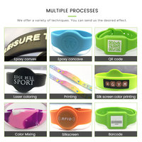 En stock, bracelet NFC étanche avec puce F08/213 13,56 MHz, échantillon de bracelet en silicone RFID pour l'identité numérique