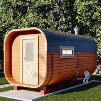 Bois massif de pruche canadienne/sequoia utilisé pour la fabrication de saunas extérieurs de différentes tailles avec chauffage en option