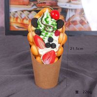 Faux oeuf HK crème glacée donut fruit avec gaufre affichage de nourriture artificielle décoration de la maison support personnalisé