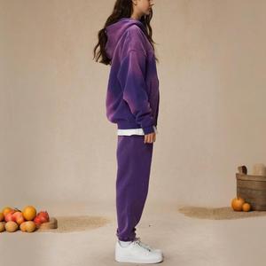 360 grammes/M² Polyester coton automne hiver surdimensionné polaire sweats à capuche femmes Double fermetures à glissière survêtement survêtement ensemble 2025 personnaliser - Product Image 5