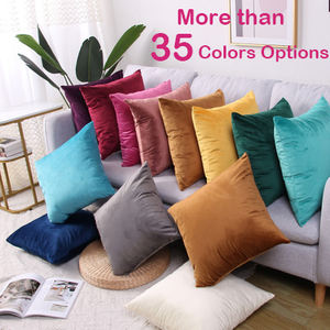 Funda de cojín de terciopelo supersuave, funda de almohada cuadrada Rectangular de Color sólido, 40x40, 50x50, 60x60, lisa, Blanca - Product Image 4