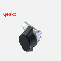 Serrure à quart de tour en alliage de zinc Yeeka 1435, finition noire texturée ou chrome brillant, loquet à came pour armoires