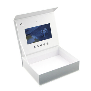 High Quality White Paper Packing <strong>Box</strong> with Led Touch Screen Music Video Magnetic Close Paper Packaging Boxes with Advertisement - Product Image 1