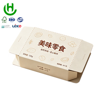 Caja de Papel Kraft para Alimentos, Resistente a la Grasa, Reciclable, con Impresión Personalizada y Relieve, para Empacar Pasteles, Galletas y Postres de Panadería