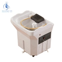 Lit de Spa Japonais pour Salon de Coiffure, Lavabo Portable pour Shampoing, Bac de Lavage des Cheveux Mobile avec Réservoir d'Eau
