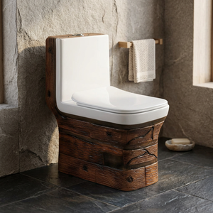 Inodoro de una pieza de cerámica decorativo de madera colorido chino de calidad de exportación moderna - Product Image 1