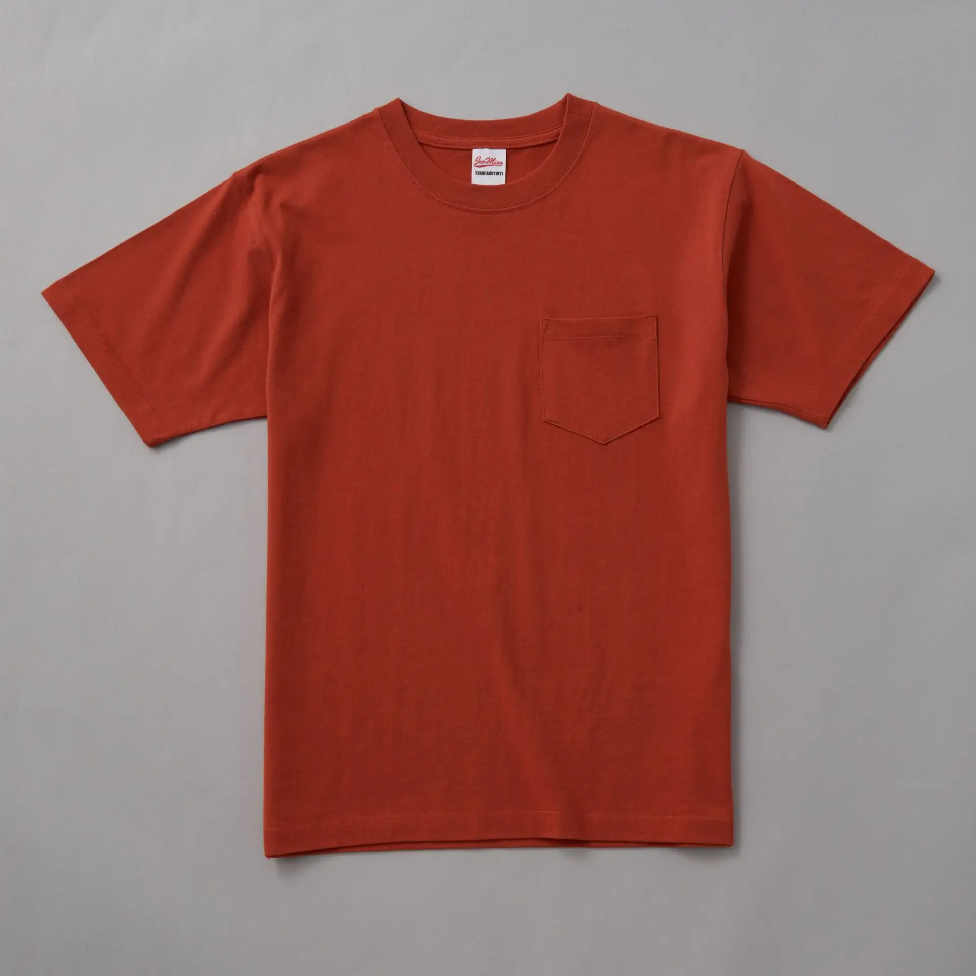 Factory Luxury Solid Colour Pocket Logo Brand Printed 100% Cotton Gym T Shirts Heavyweight Plain Unisex T-shirt