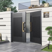 Vente chaude Aluminium Luxe Style Simple & Double Grille Jardin Portes Livraison Rapide Métal Cour Portes Personnalisé Usine