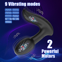 Jouet pour adultes, plug anal à rotation télécommandée avec 9 fréquences de vibration, silicone de qualité alimentaire, 100% étanche, batterie rechargeable