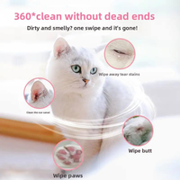 Gants de toilettage jetables OEM ODM pour animaux de compagnie, lingettes désodorisantes pour chiens et chats, soins intérieurs