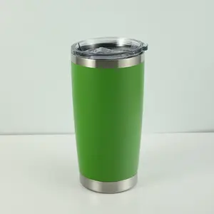 Custom Wholesale Bulk 20oz Car Insulated Tumblers Lid Powder Coated Travel Coffee Stainless Steel Tumbler Cup 20 Oz 20oz Tumbler