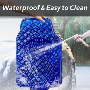 Tappetini per auto in PVC metallizzato blu misura universale impermeabile antiscivolo facile da pulire tappeto in stile Business per interni auto - Product Image 2