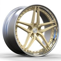 Nuevas llantas Geruida de aleación de aluminio 6061 T6 forjadas, pulidas en oro, multirradio, prensadas a 12000T, con certificación TUV JWL S4-00002, personalizadas de 18-24 pulgadas.