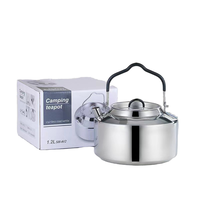 Bouilloire à eau chaude portable écologique en acier inoxydable 304 pour le camping, avec poignée, design moderne, compatible gaz - Stock disponible