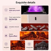 Humidificateur d'air à ultrasons 230 ml avec logo personnalisé, diffuseur d'arômes pour cheminée, lumière d'ambiance et effet flamme pour chambre à coucher