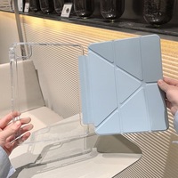 Étui pour iPad A16 avec support pliable, coque de protection en acrylique et cuir PU pour iPad 11e/10e génération et iPad Air 11 pouces